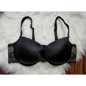 Cacique Lane Bryant Full Coverage Bra Size 44D Black Lace Underwire